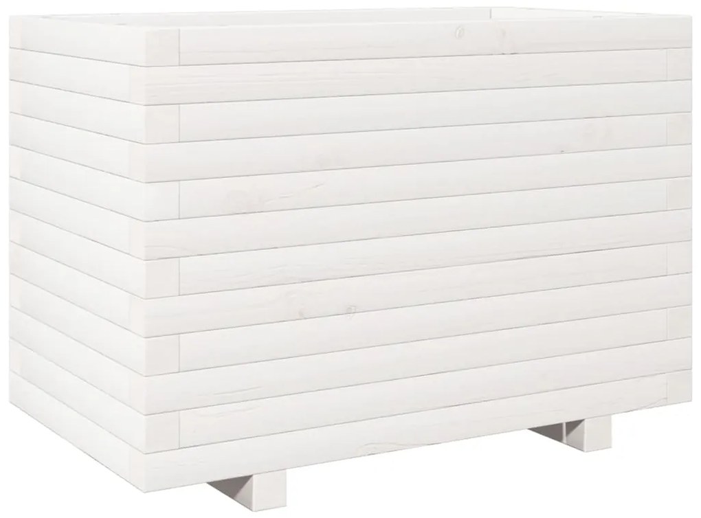 Vaso/floreira de jardim 70x40x49,5 cm pinho maciço branco