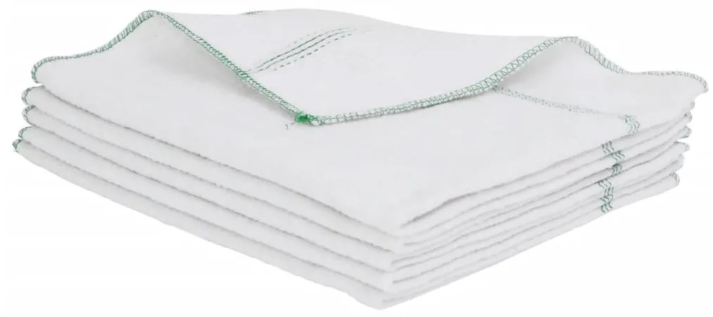 Panos de Limpeza 5 pcs 50x60 cm branco com riscas verdes