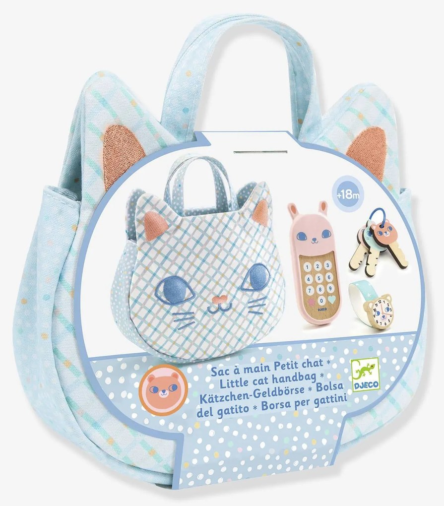 Saco de mão Petit chat Djeco azul