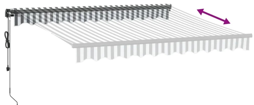 Toldo retrátil automático 300x250 cm antracite e branco
