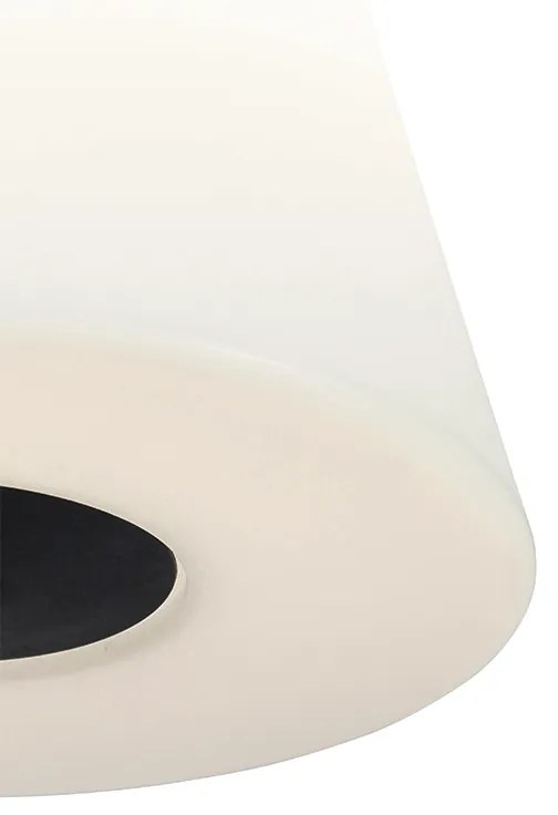 Candeeiro de pé exterior preto com abajur branco 35 cm IP65 - Virginia Design