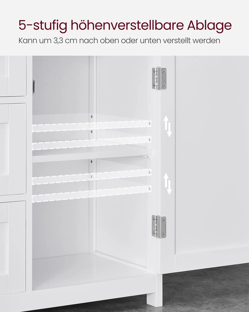 Armário de casa de banho 30 x 60 x 80 cm com 3 gavetas Branco