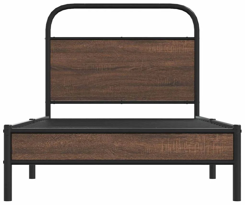 Estrutura cama s/ colchão derivados madeira carvalho castanho