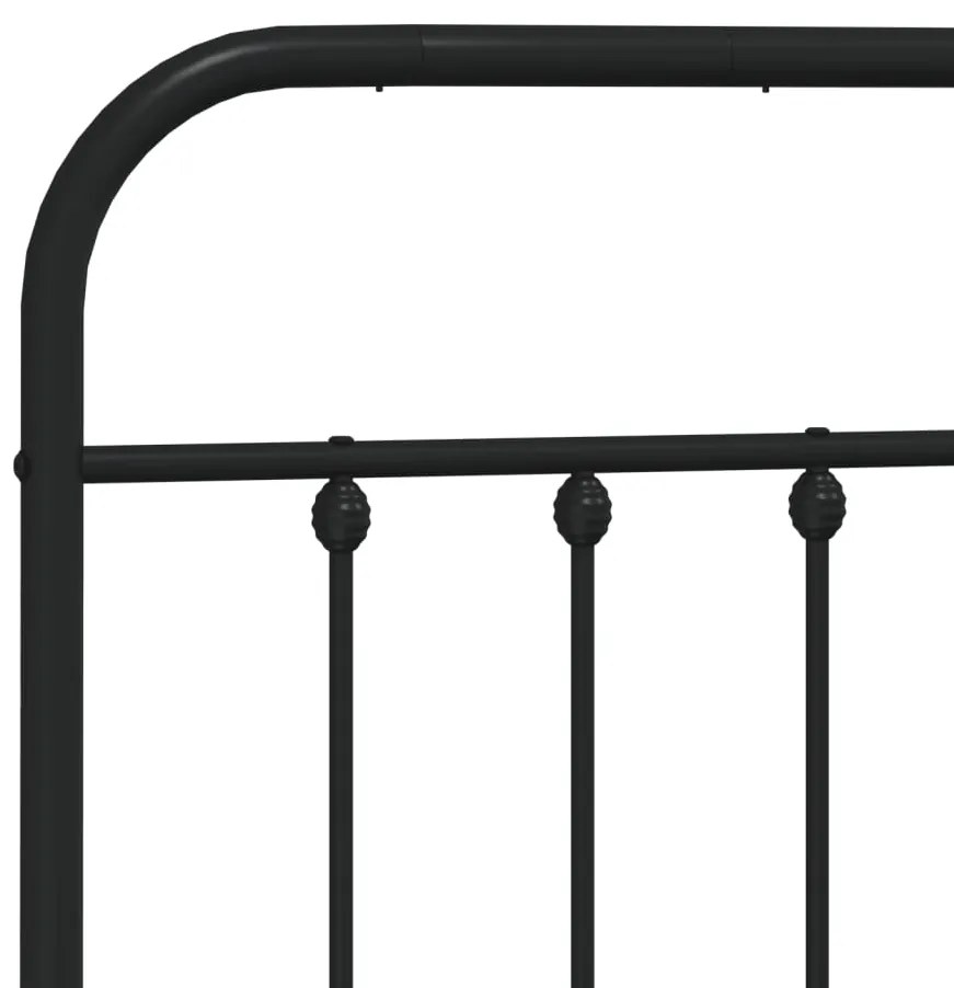 Estrutura de cama com cabeceira 193x203 cm metal preto