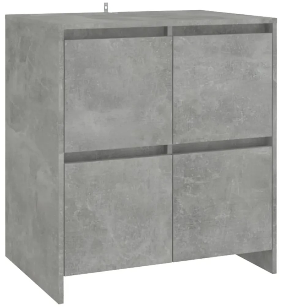 Aparadores 2 pcs 70x41x75 cm aglomerado cinzento cimento