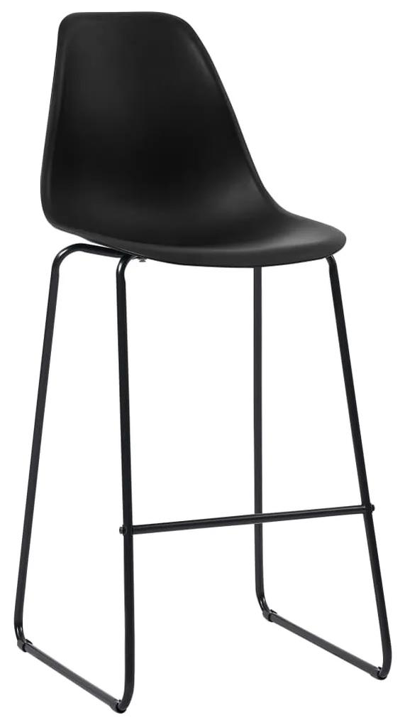 Cadeiras de bar 6 pcs plástico preto