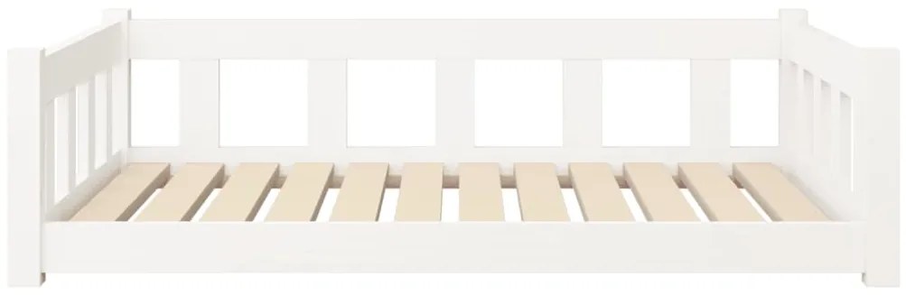 Cama para cães 105,5x75,5x28 cm madeira de pinho maciça branco