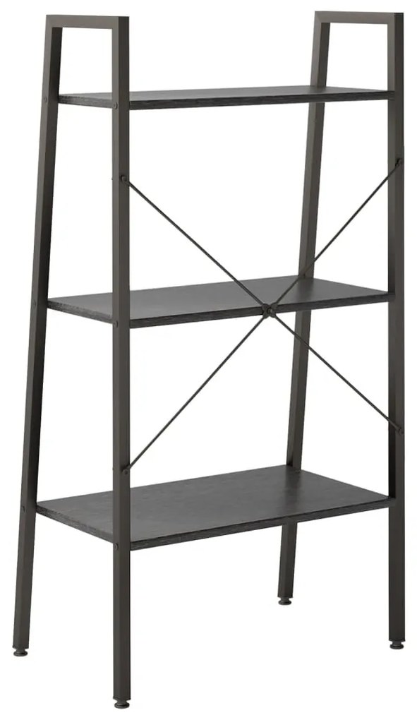 Estante de pé 3 prateleiras 56x35x108 cm preto