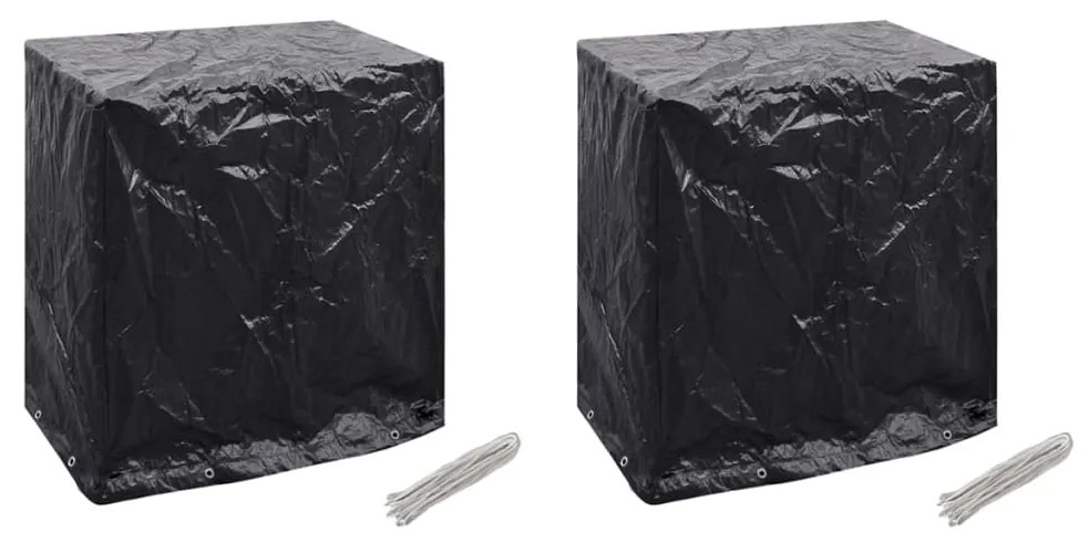 279135 vidaXL Capas mobiliário jardim 2 pcs mesa ténis 8 ilhós 160x55x182 cm