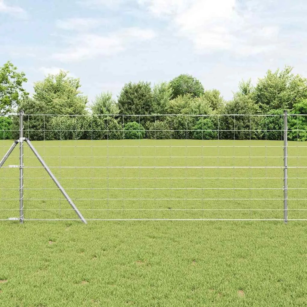 vidaXL Cerca de Campo 1x50 m Aço Galvanizado