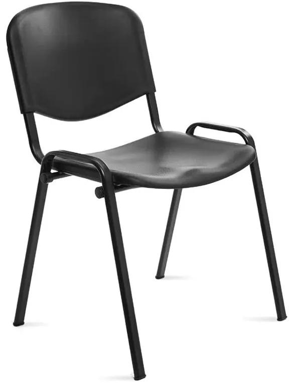 Cadeira Rocada Confidente Estrutura Metálica Encosto e Assento em Polimero Cor Preto