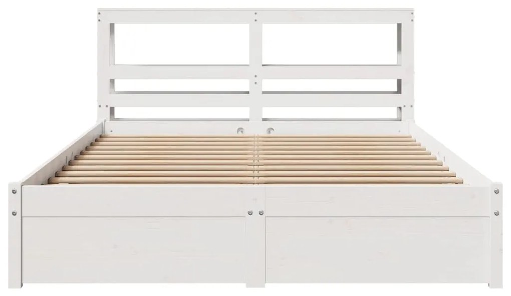 Estrutura de cama c/ cabeceira sem colchão 160x200 cm branco