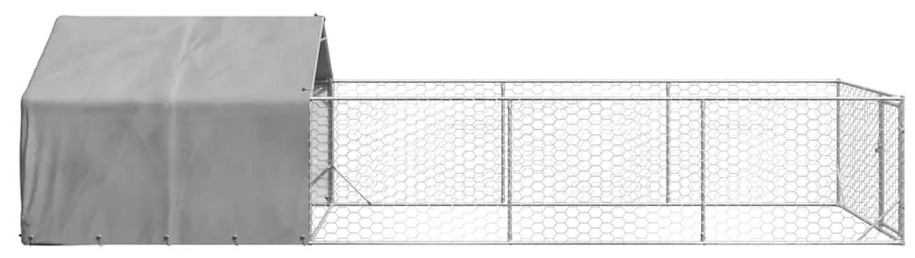 Canil exterior para cães com corredor 7x2x1,5 m aço galvanizado
