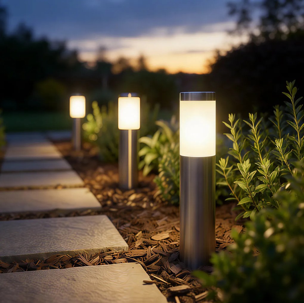 Candeeiro de poste exterior moderno em aço 45 cm IP44 - Rox