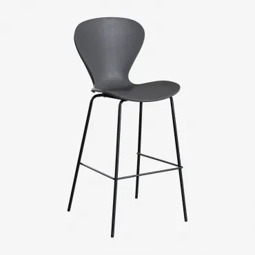 Taburete Alto Uit ↑75 Cm & Negro & Polipropileno Cinzento Escuro & Polipropileno - Sklum