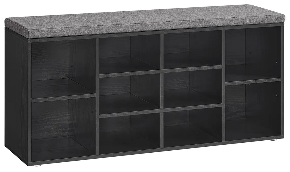 Banco Sapateira com assento 30 x 104 x 48 cm preto