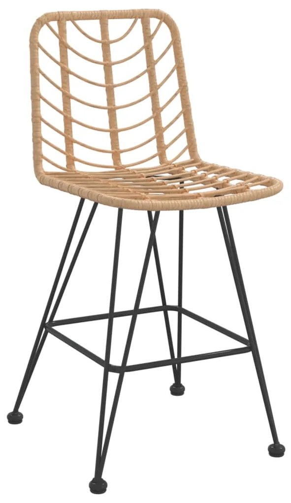 Bancos de bar 2 pcs 45x56x103,5 cm vime PE e aço