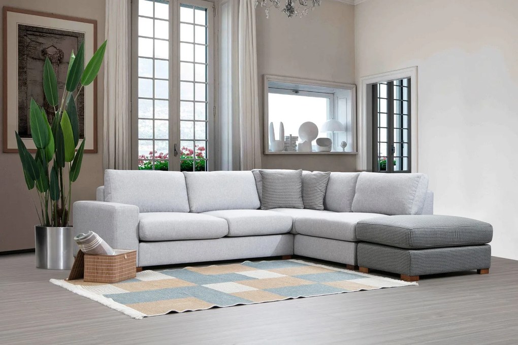 Sofá de Canto Loop – Cinzento Claro – 246 cm x 266 cm