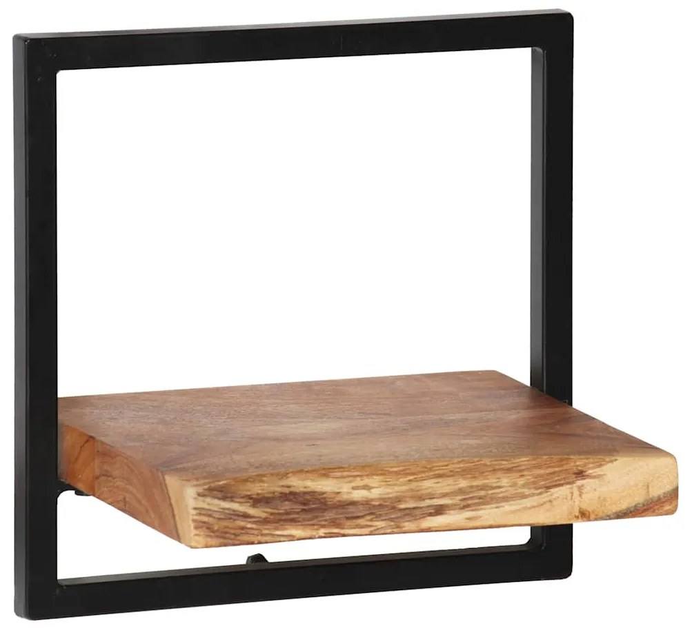 Conjunto prateleiras de parede 5 pcs madeira acácia maciça/aço