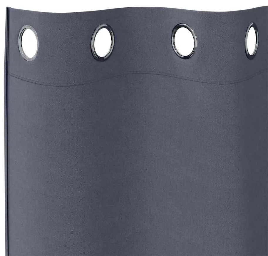 Cortinas 2 pcs Cinzento-escuro 175 x 140 cm Poliéster