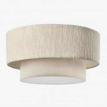 Luminária De Teto Lumira Gardénia Branco - Crema Linho & Ø40 Cm - Sklum