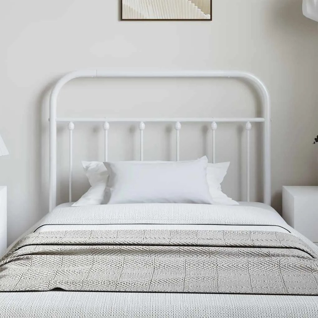 Cabeceira de cama 100 cm metal branco