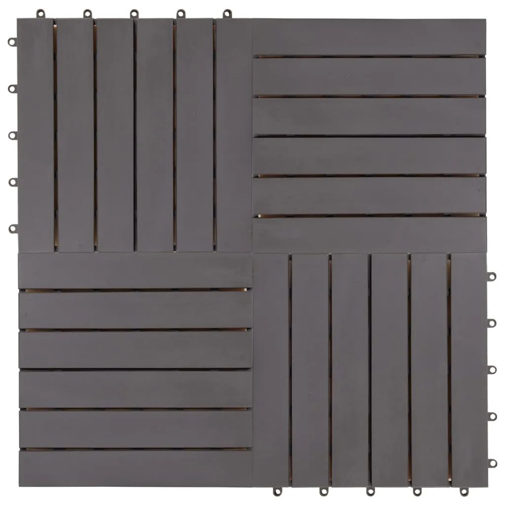 Ladrilhos de terraço 30 pcs 30x30 cm acácia maciça cinzento