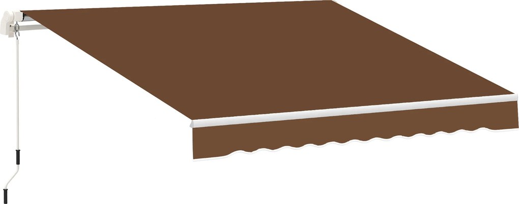 Outsunny Toldo Manual Retrátil com Manivela 295x245 cm Toldo Enrolável para Janela Portas Balcão Terraço Exterior Café | Aosom Portugal
