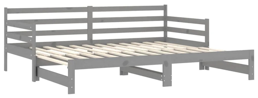 Estrutura sofá-cama de puxar 2x(90x200)cm pinho maciço cinzento