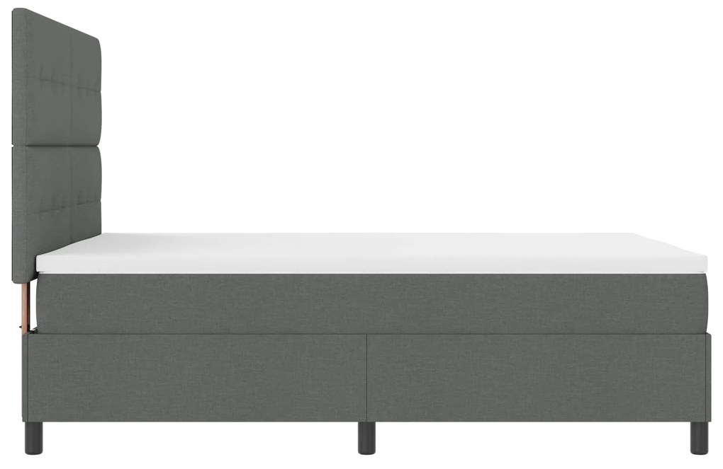 Cama Box com Colchão Cinza Escuro 160x200 cm Tecido