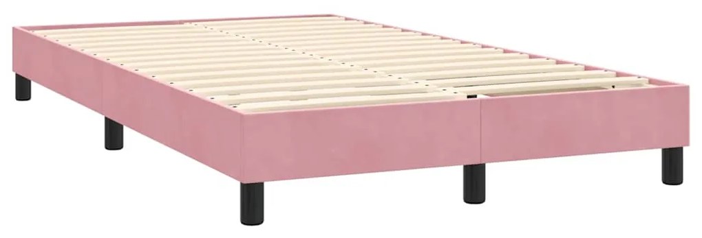 Cama com molas/colchão 120x220 cm veludo rosa