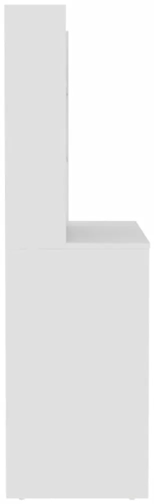 Mesa de maquilhagem c/ luzes LED 100x40x135 cm MDF branco