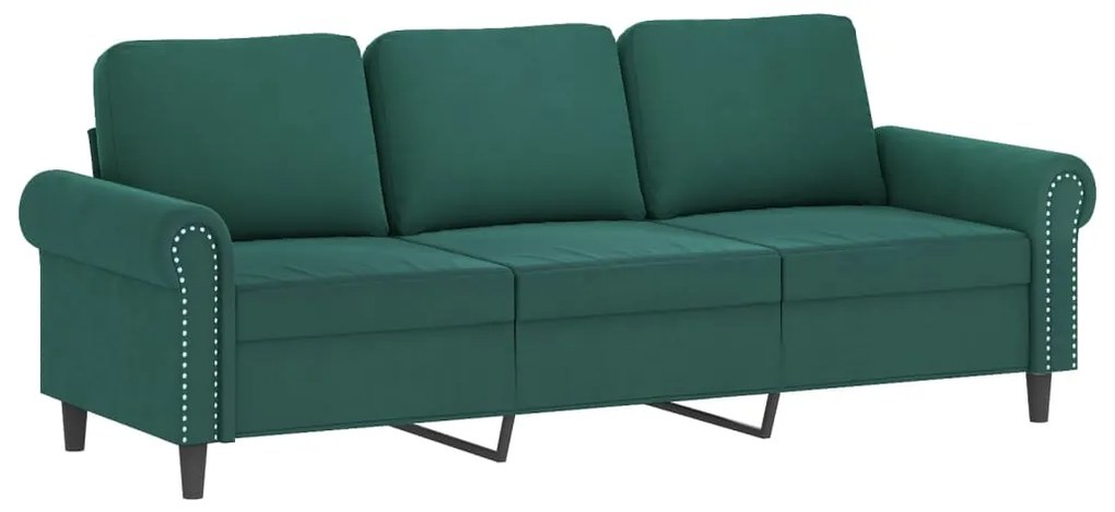 4 pcs conjunto de sofás com almofadas veludo verde-escuro