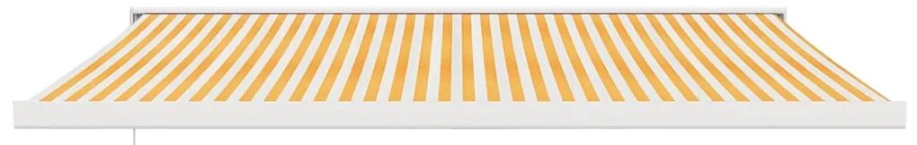 Toldo retrátil 4x3 m tecido e alumínio amarelo e branco
