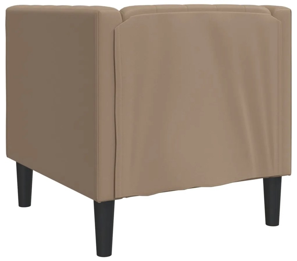 Sofá chesterfield couro artificial cappuccino