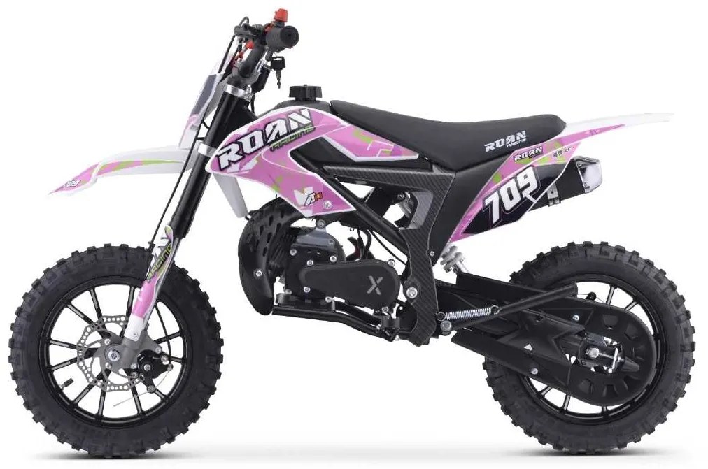 MINI MOTO PARA CRIANÇAS MiniCross Roan 709 gasolina 49cc 4.5CV 2024 ROSA