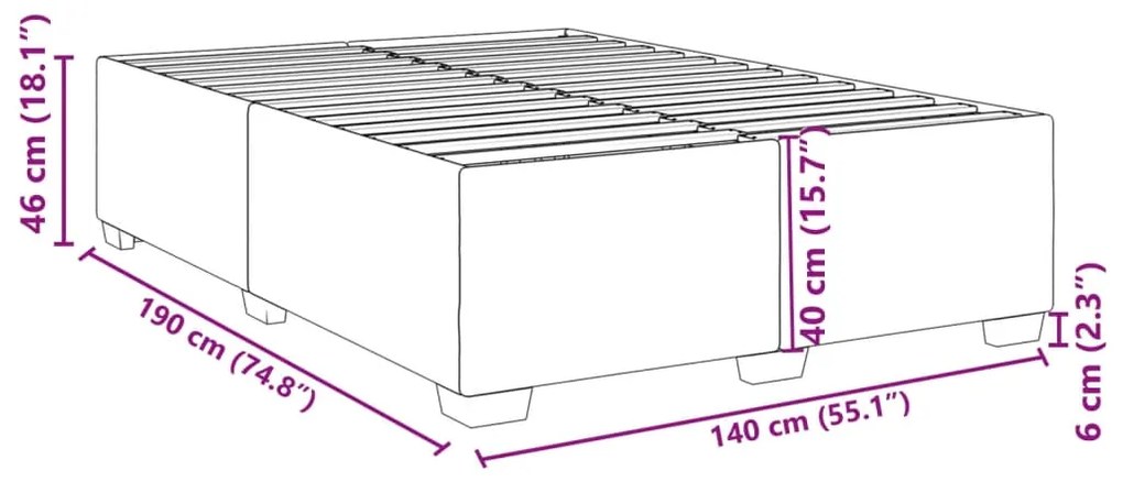 Estrutura de cama 140x190 cm couro artificial cappuccino