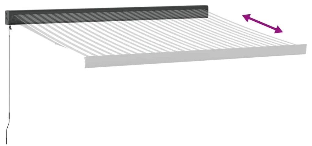 Toldo retrátil 3,5x2,5 m tecido e alumínio antracite e branco