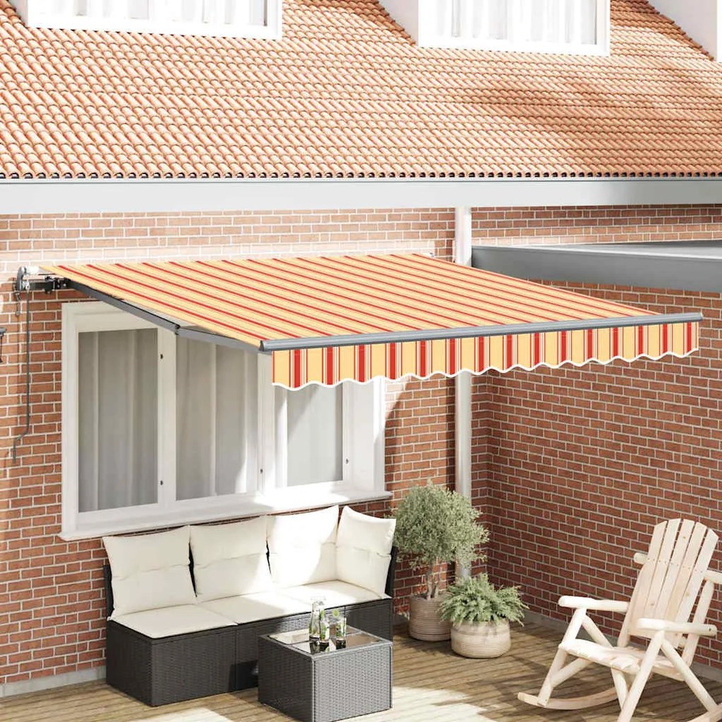 vidaXL Toldo Retrátil Amarelo e Laranja 300 x 250 cm Tecido e Alumínio