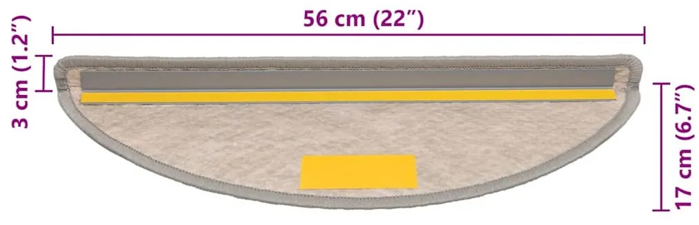 Tapetes escada adesivos aspeto sisal 30 pcs 56x17x3 cm prateado