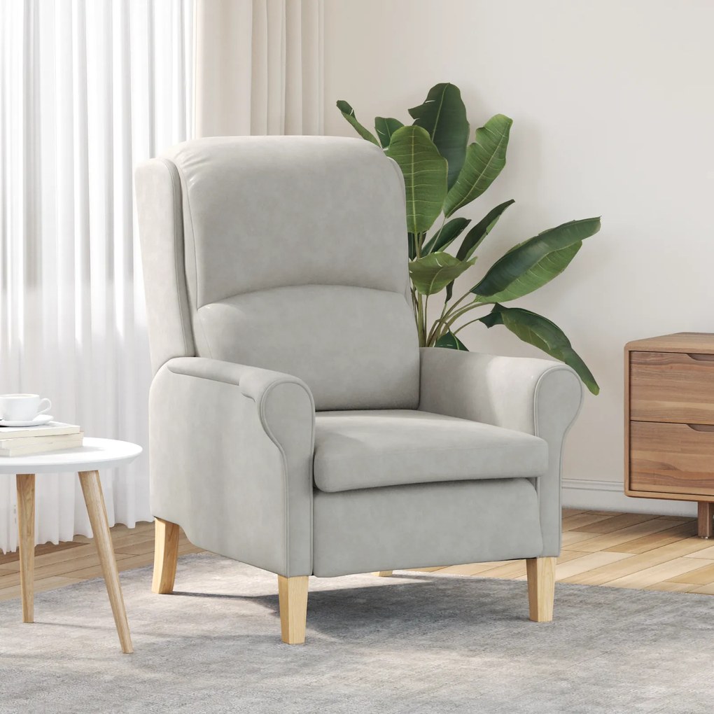 vidaXL Poltrona Cinza Claro Cinza Claro Tecido Padrão Ergonómica