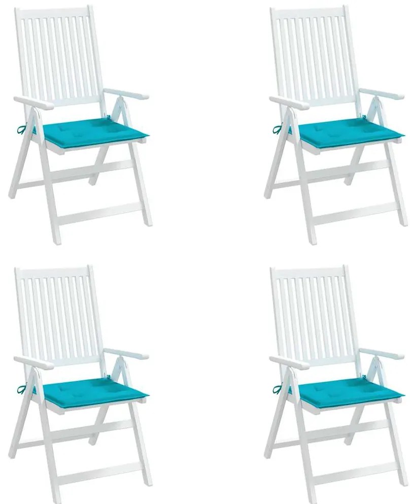 Almofadões p/ cadeira 4 pcs 40x40x4 cm tecido turquesa