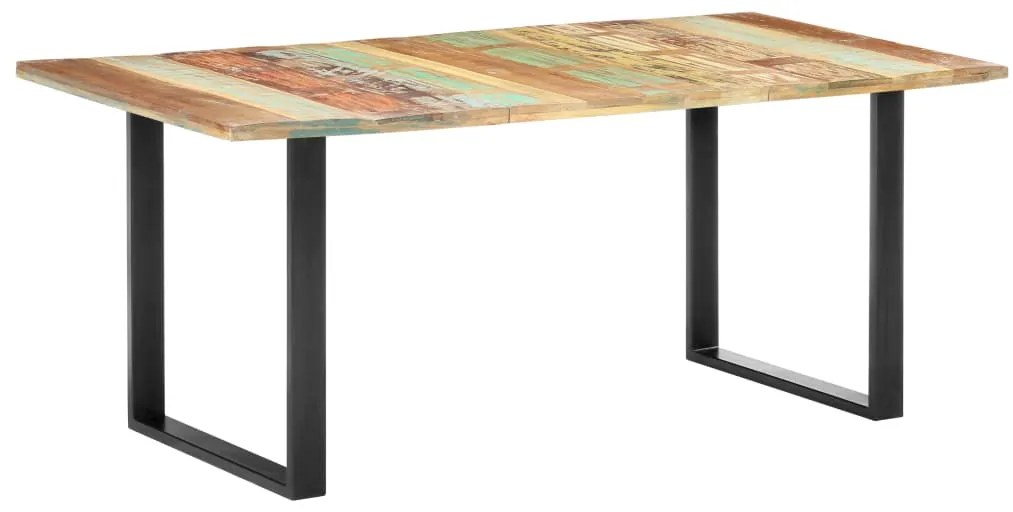 Mesa de jantar 180x90x76 cm madeira recuperada maciça