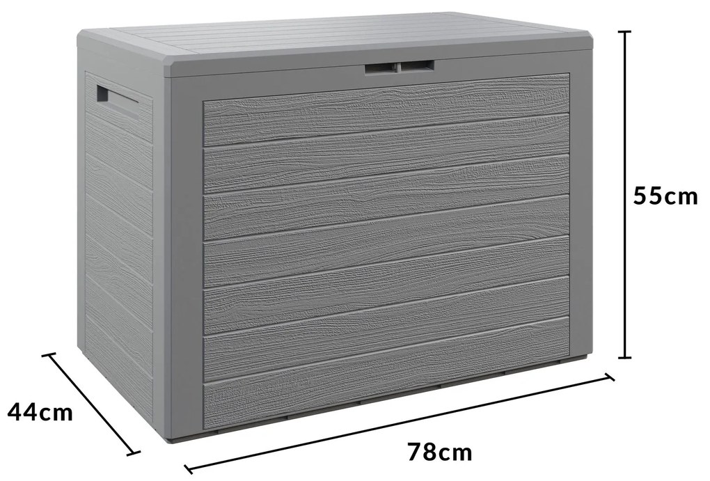 Caixa jardim de almofadas Lille 190L 78 x 44 x 55 cm cinzenta