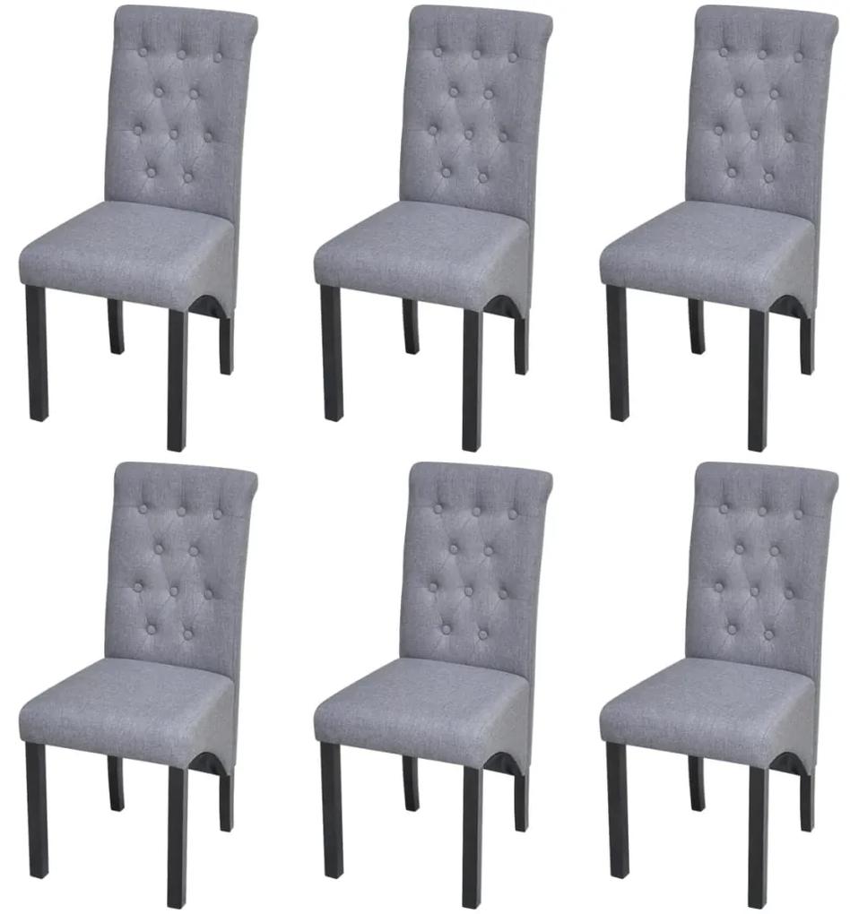 272246 vidaXL Cadeiras de jantar 6 pcs tecido cinzento-claro