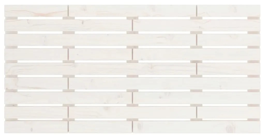 Cabeceira de parede 126x3x63 cm madeira de pinho maciça branco