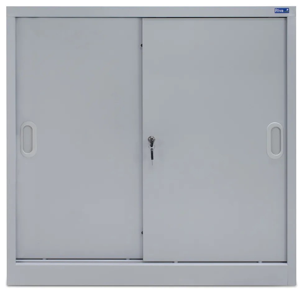Armário de Escritório Metálico com Portas de Correr 800x800x420mm Cinza