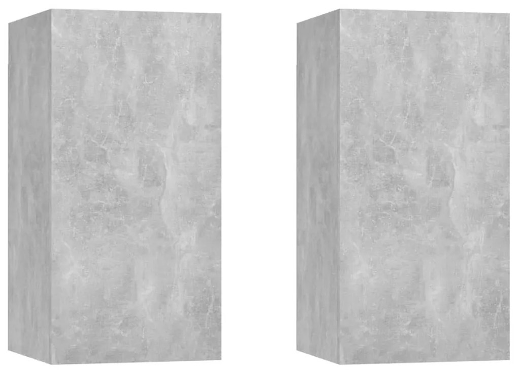 Conjunto móveis de TV 4 pcs madeira processada cinzento cimento
