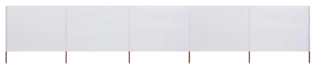 47154 vidaXL Para-vento com 5 painéis em tecido 600x80 cm cor areia branco