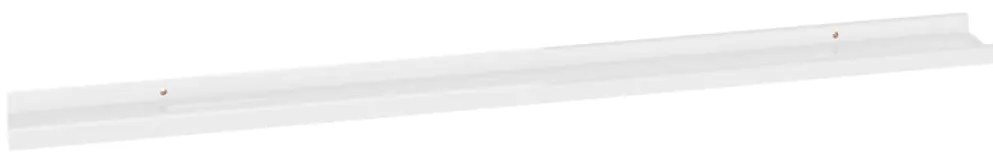Prateleiras de parede 2 pcs 115x9x3 cm branco brilhante